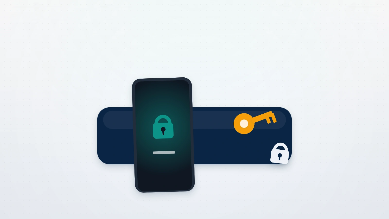 Locked smartphone beside a brass key on a clean desk, symbolizing TikTok account password recovery for locked-out users.